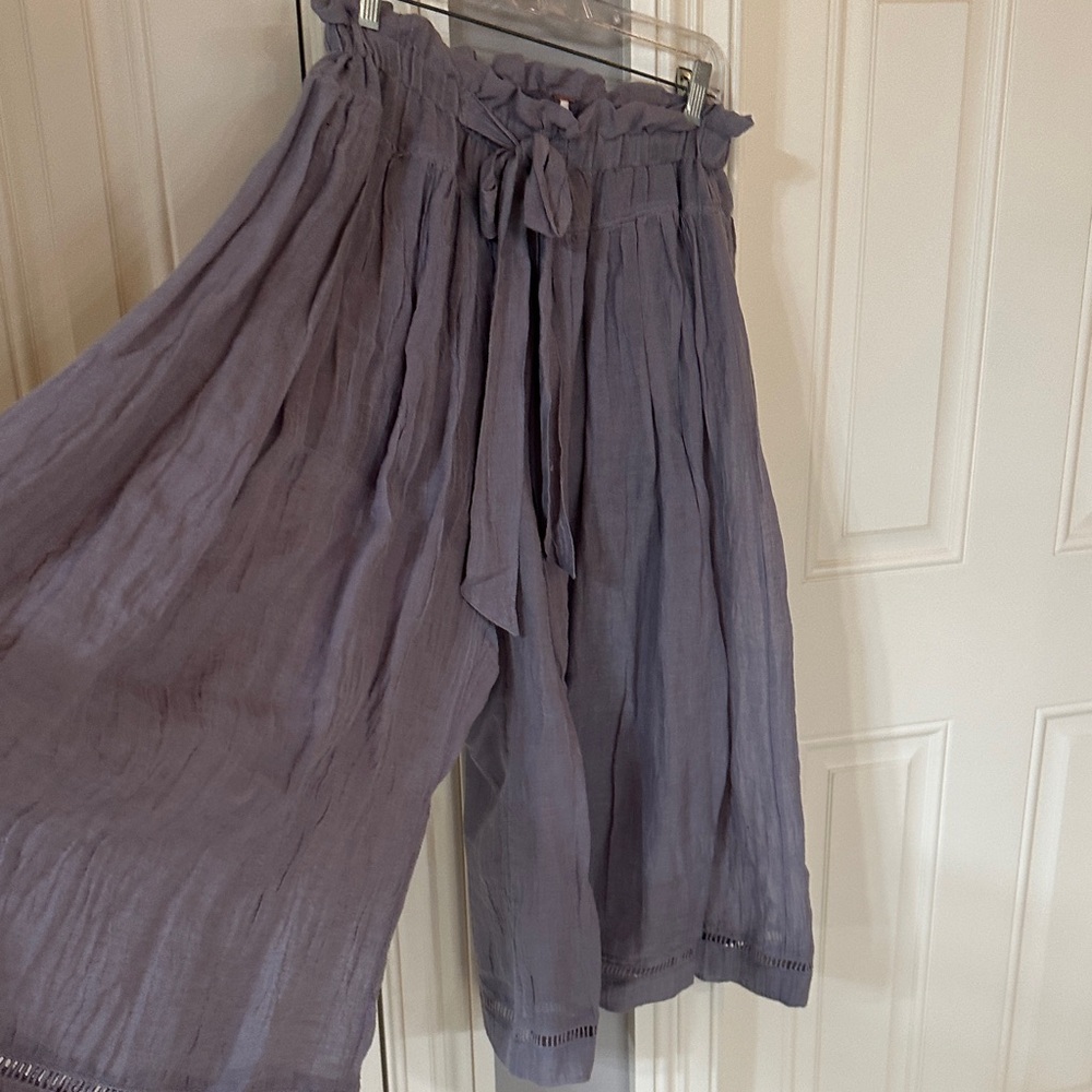 Free People Lavender Culottes with Tie Waist